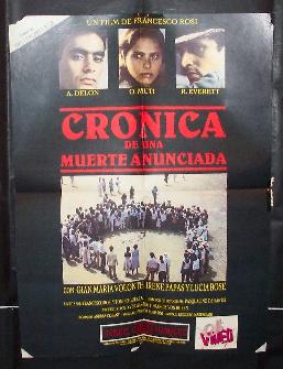 Poster del film "Cronica de una muerte anunciada" con Alain Delon, Ornella Muti, Rupert Everett. Regia di Francesco Rosi